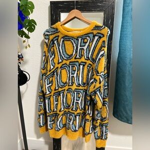 FIORUCCI Crewneck Knit Pullover Monogram Oversized